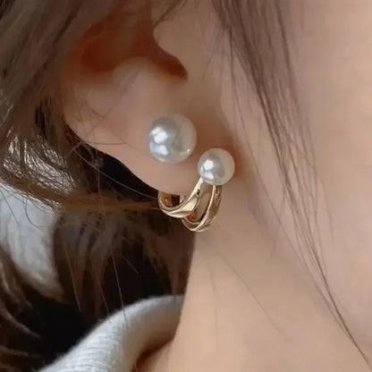 Vintage Imitate Pearl Crystal Earrings for Women