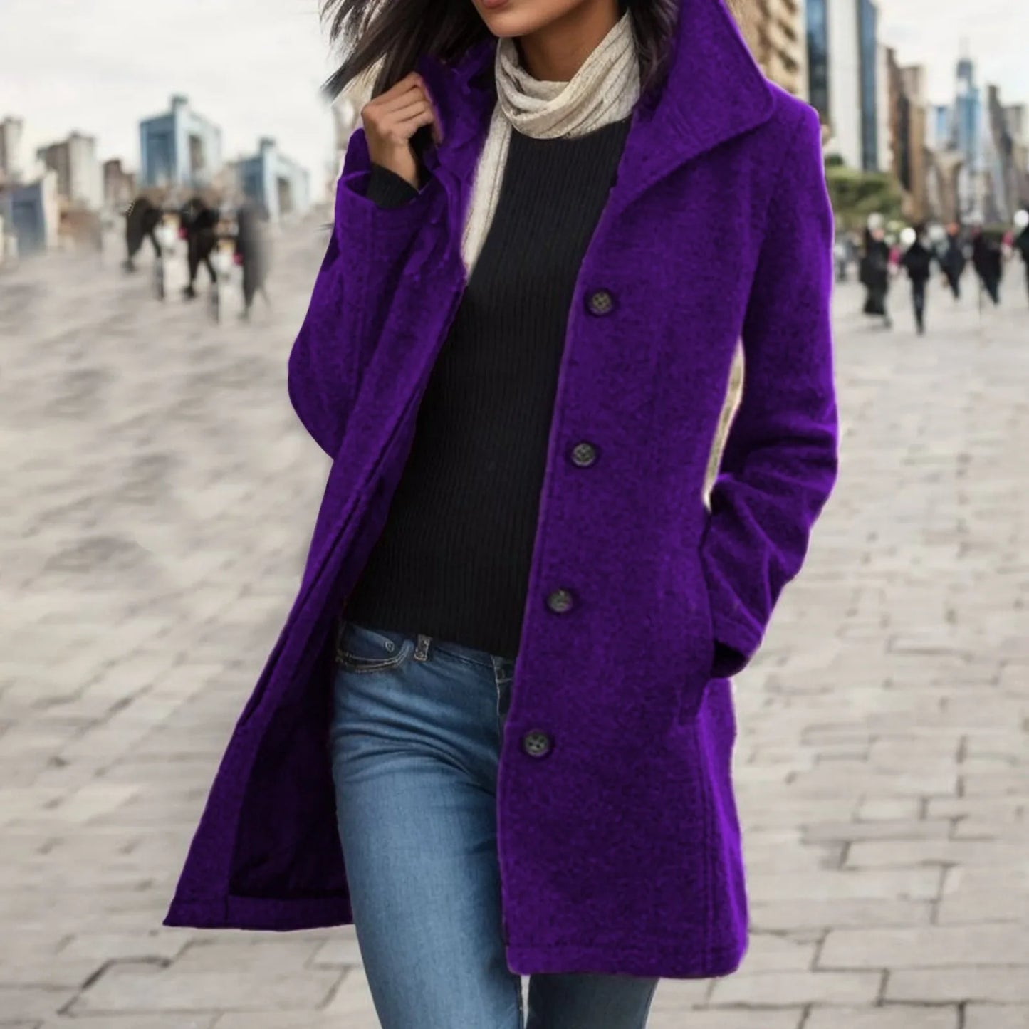 Women Fashion Mid-Length Trench Coats