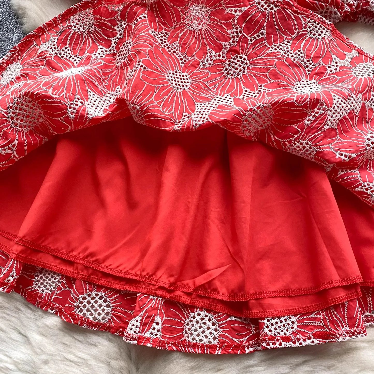 Summer Hollow Out Embroidery Cotton Dress