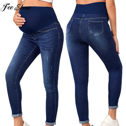Pregnant Women High Waist Support Belly Jeans