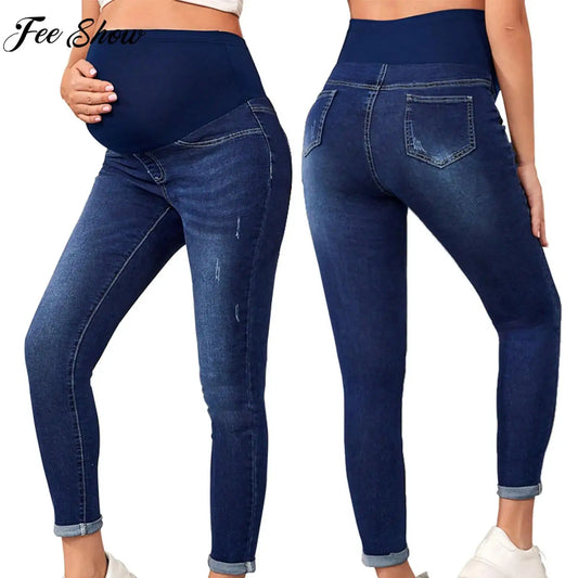 Pregnant Women High Waist Support Belly Jeans
