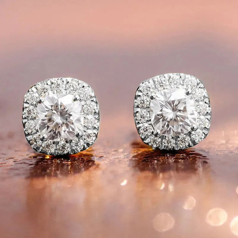 925 Sterling Silver Cubic Zirconia Stud Earrings for Women