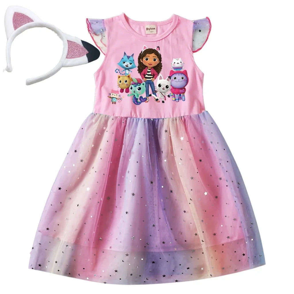 Baby Girls Dress + Headwear For Daily Birthday Gift