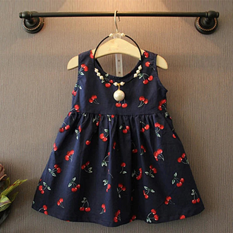 Children'S Summer Cotton Embroidered Hollow Dress