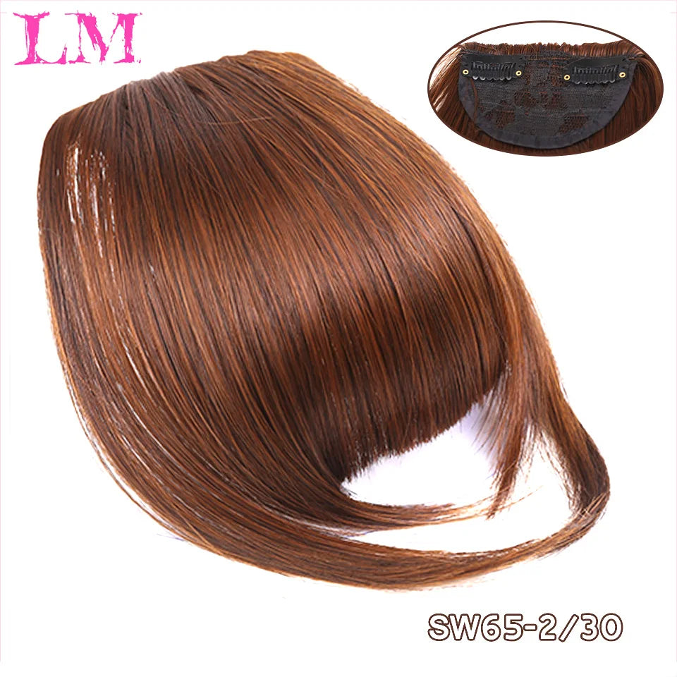 Fiber Brown Women Clip-In Full Bangs With Fringe Of Hair 6 Inch