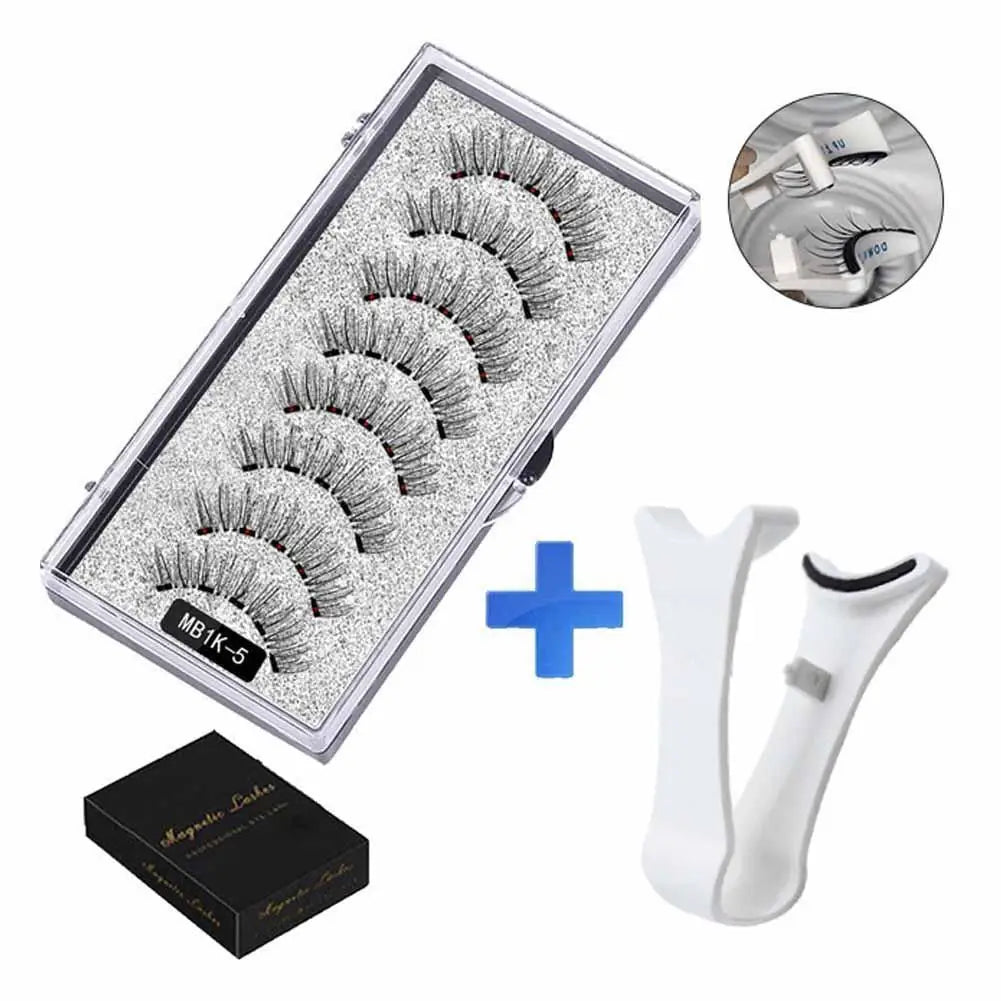 3D Natural Magnetic Eyelashes,With 5 Magnetic Lashes