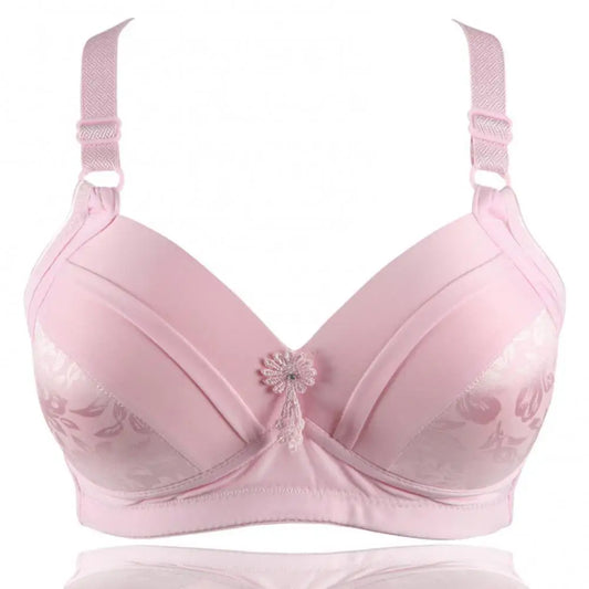 Wireless Floral Print Push Up Breathable Cotton Bra