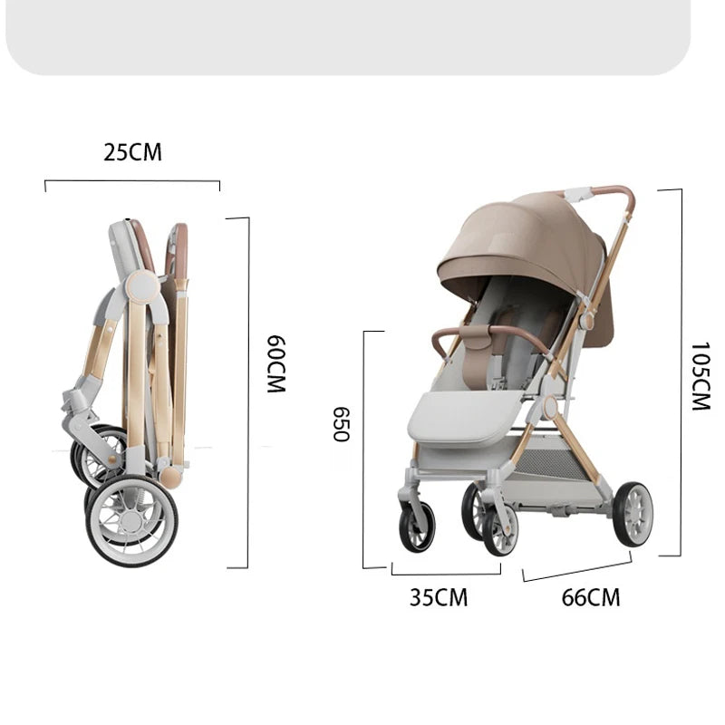 Two-way Baby Stroller Simple Folding Ultra-lightweight Shock-absorbing Wheels