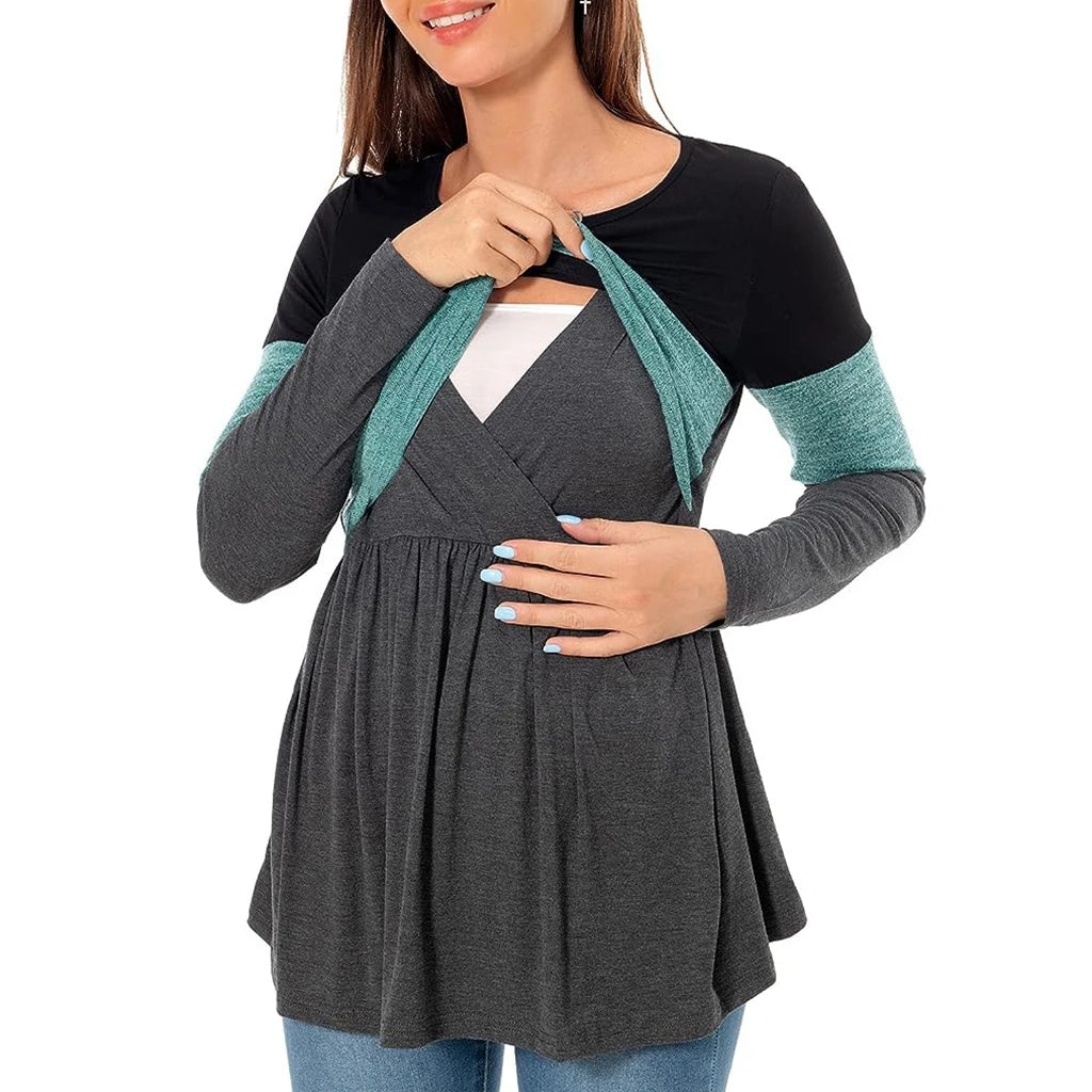 Maternity Nursing T Shirt Pregnant Women's Long Sleeve