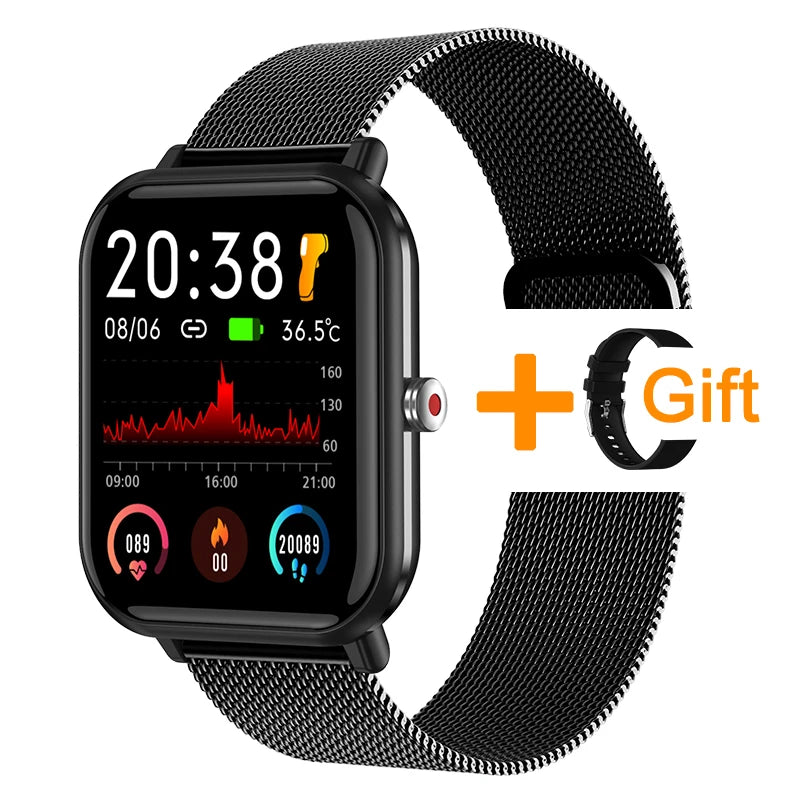 New Q9 Pro Smart Watch Body Temperature Monitor Music Control Sports Waterproof Smart Watch