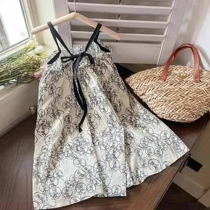 Children'S Summer Cotton Embroidered Hollow Dress