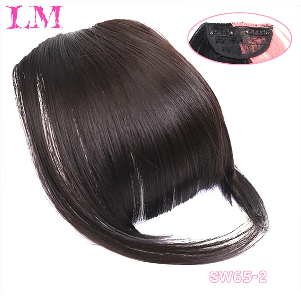 Fiber Brown Women Clip-In Full Bangs With Fringe Of Hair 6 Inch