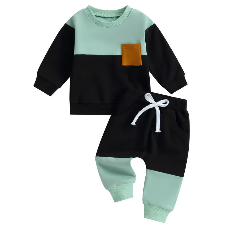 Baby Boy Contrast Color Pant Sets