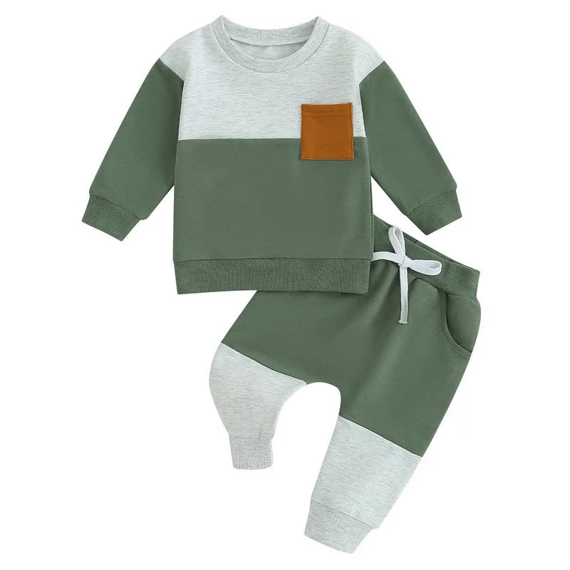 Baby Boy Contrast Color Pant Sets