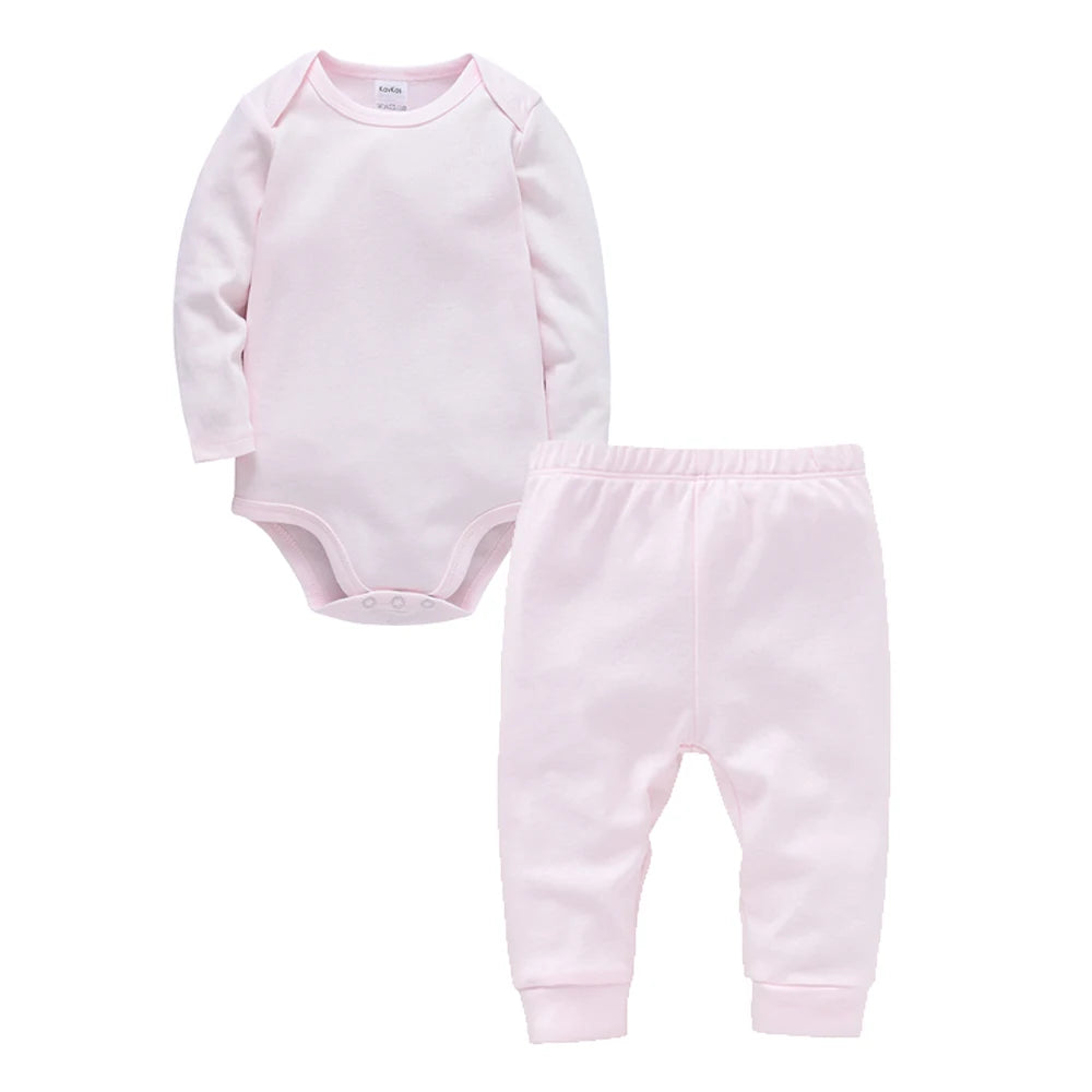 2 Pieces Set 100% Cotton Baby Rompers