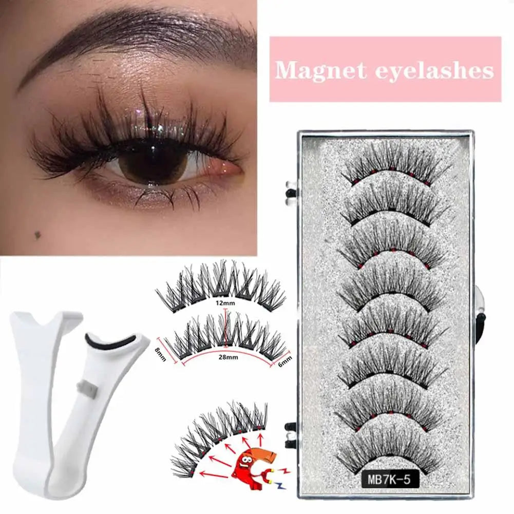 3D Natural Magnetic Eyelashes,With 5 Magnetic Lashes