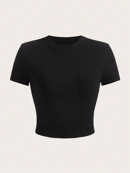 Solid Crop Tops Short