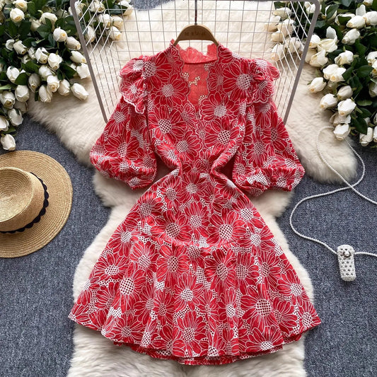 Summer Hollow Out Embroidery Cotton Dress