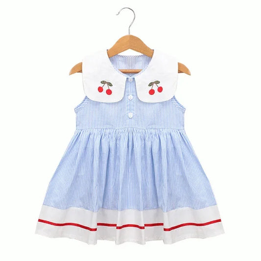 Children'S Summer Cotton Embroidered Hollow Dress