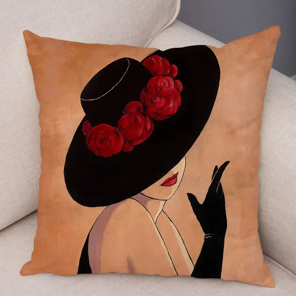 Elegant Lady Cushion Cover