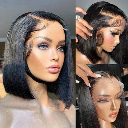 Lace Front Wig Human Hair Straight 180% Full Density 13x4