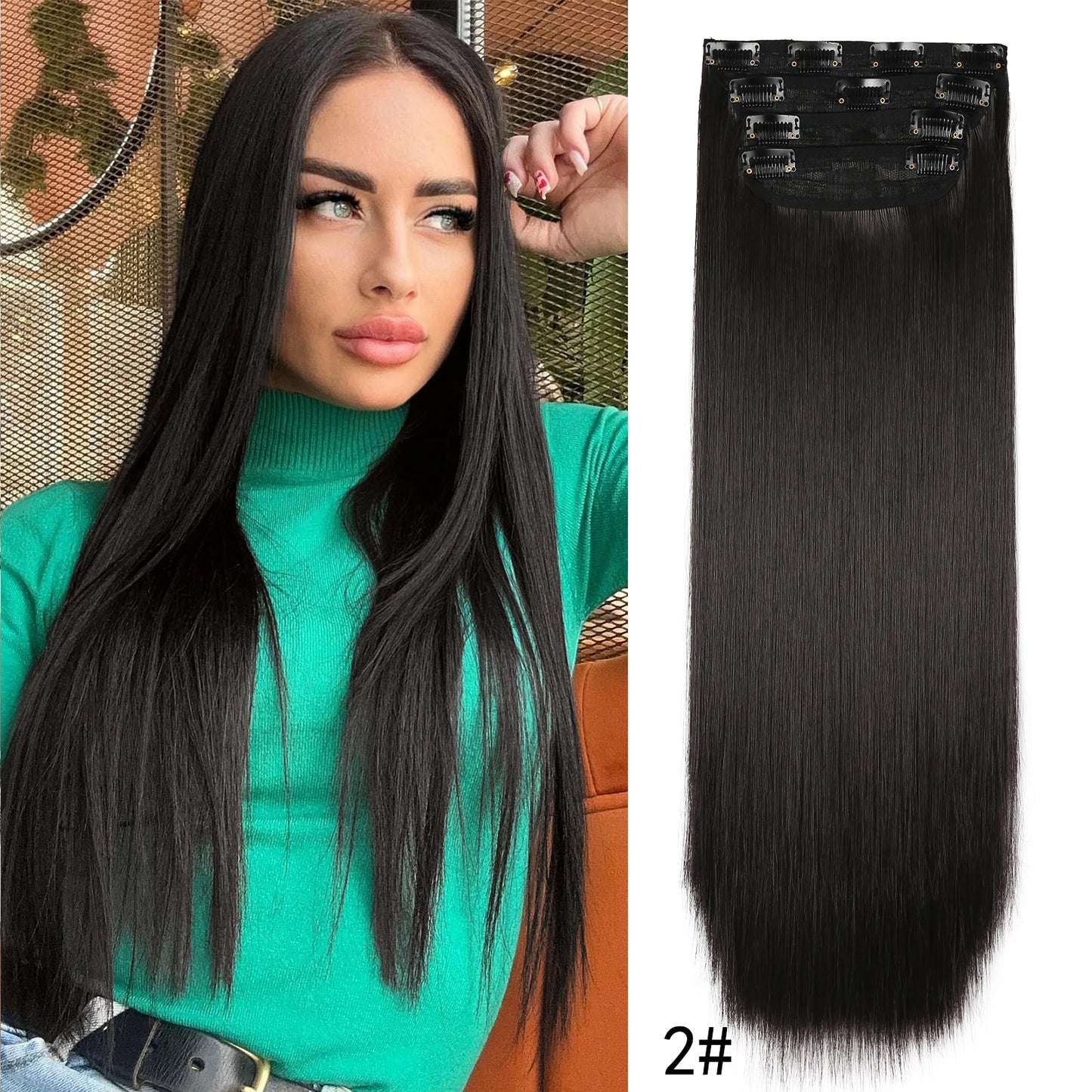 Synthetic  Hair Extensions Long Wavy 4Pcs/Set Piece 11 Clip-In Hairpieces