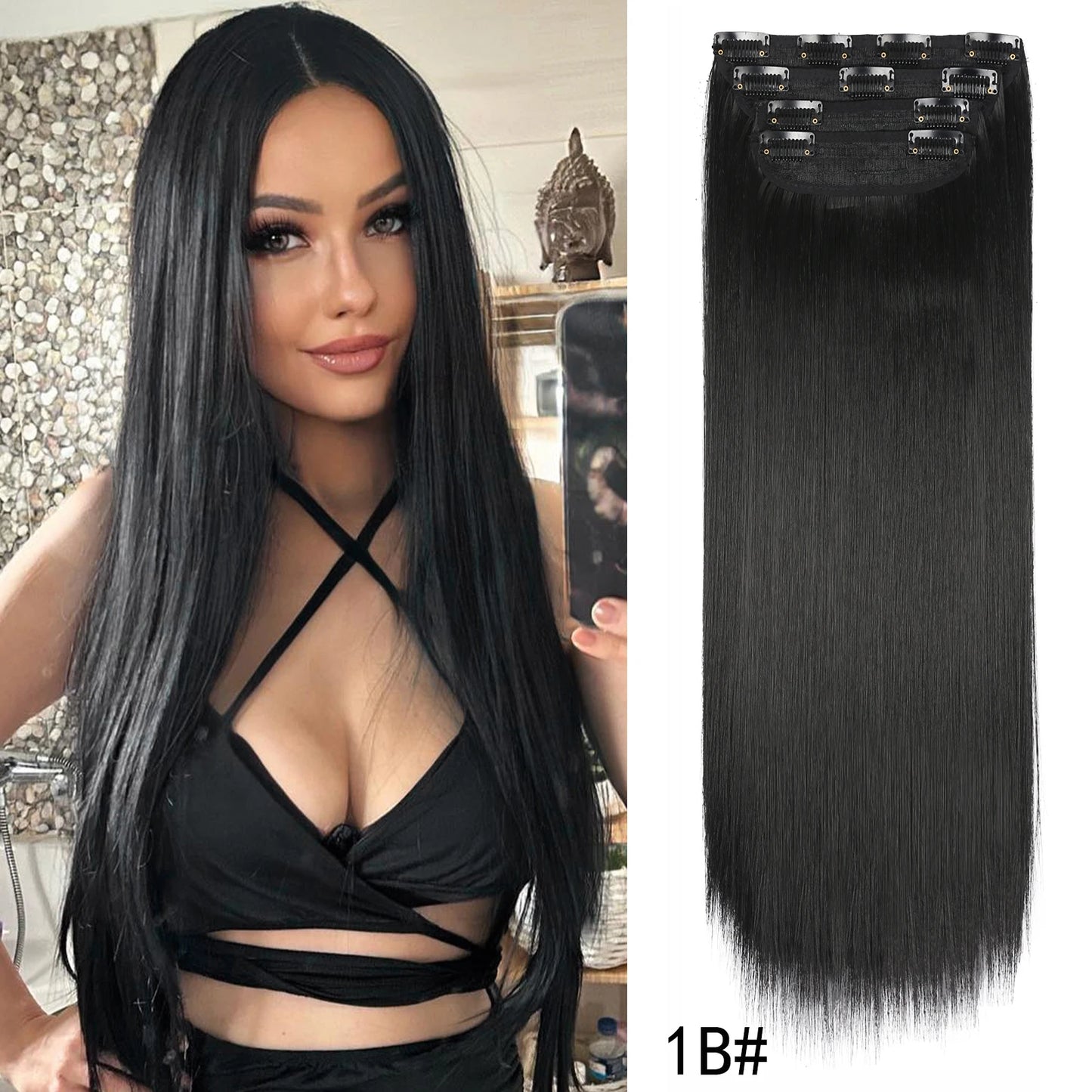 Synthetic  Hair Extensions Long Wavy 4Pcs/Set Piece 11 Clip-In Hairpieces