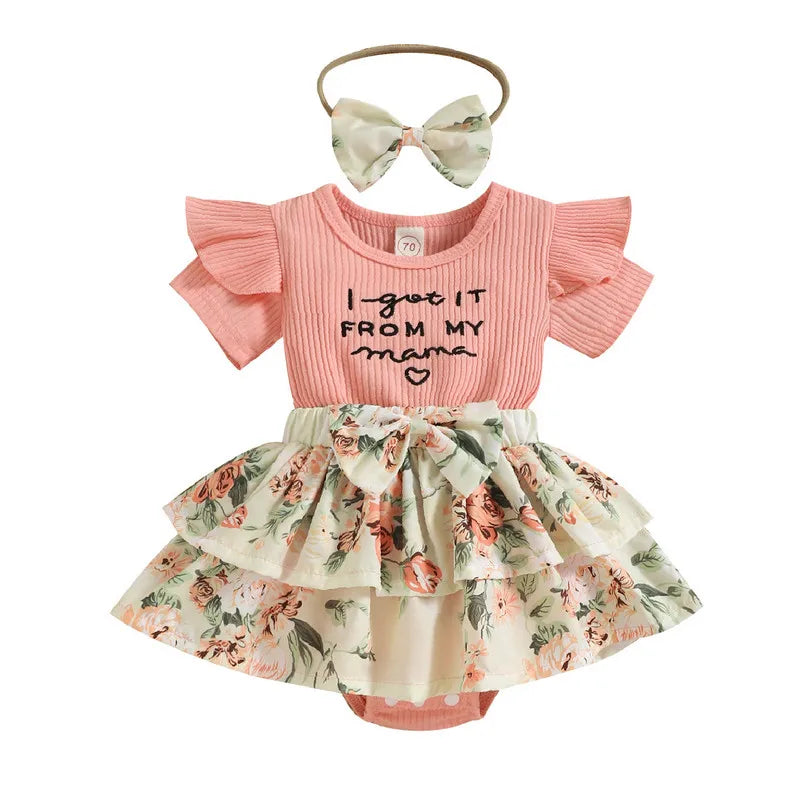 Newborn Baby Girls Bodysuit with Headband