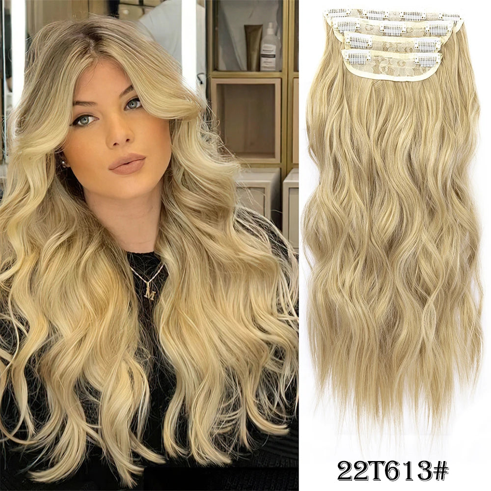 Synthetic  Hair Extensions Long Wavy 4Pcs/Set Piece 11 Clip-In Hairpieces