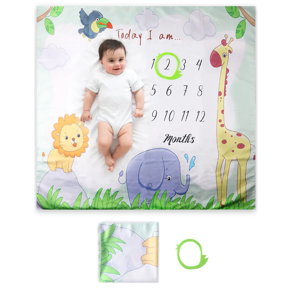 Newborn Milestone Blankets Baby Monthly Growth