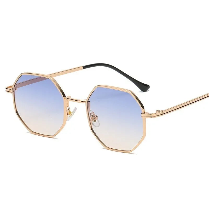 New Polygonal Metal Sunglasses Retro Ladies Glasses