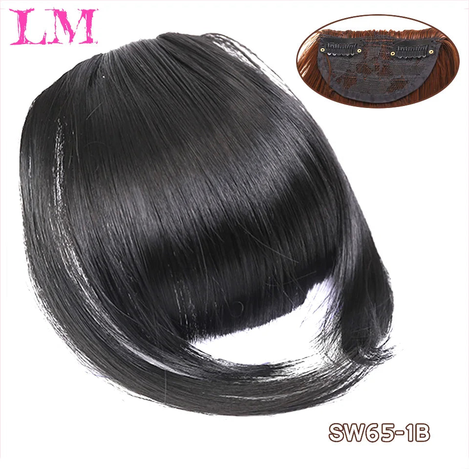 Fiber Brown Women Clip-In Full Bangs With Fringe Of Hair 6 Inch