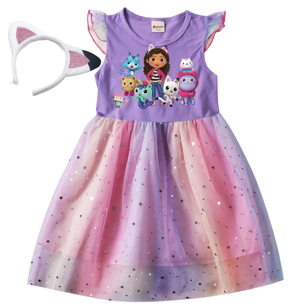 Baby Girls Dress + Headwear For Daily Birthday Gift