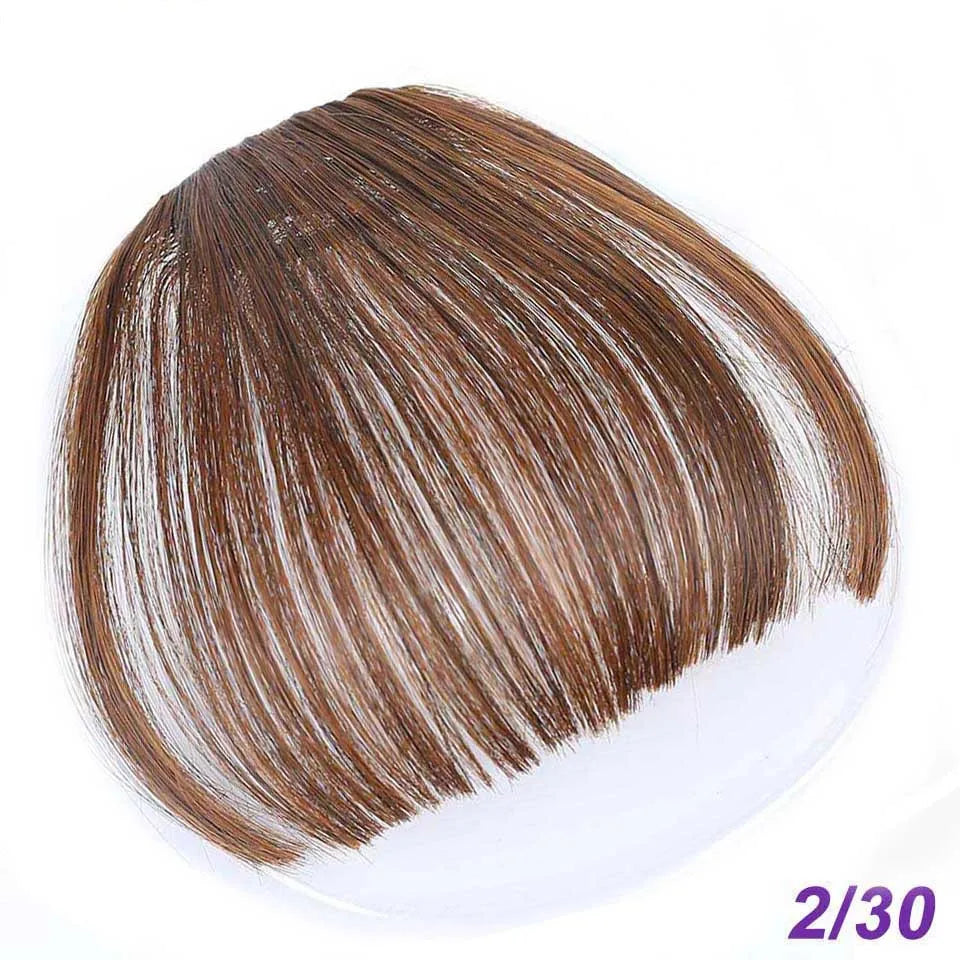 Fiber Brown Women Clip-In Full Bangs With Fringe Of Hair 6 Inch