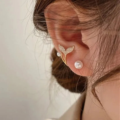 Vintage Imitate Pearl Crystal Earrings for Women