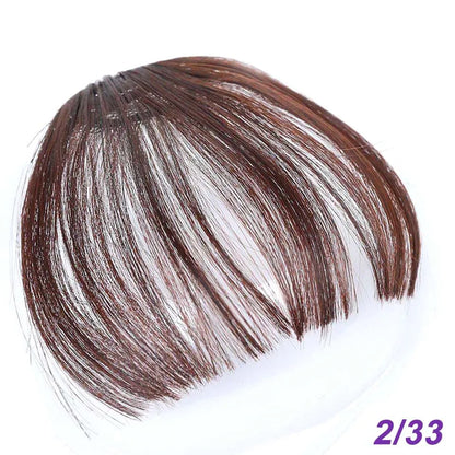 Fiber Brown Women Clip-In Full Bangs With Fringe Of Hair 6 Inch