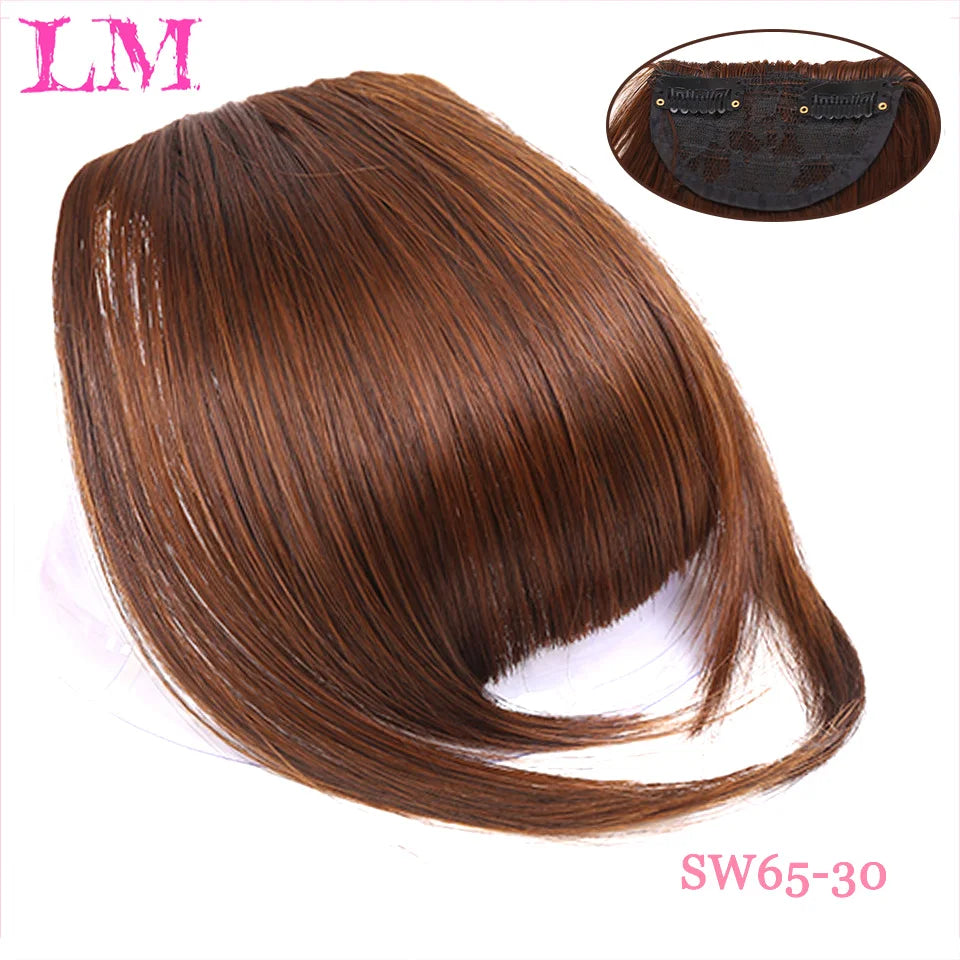 Fiber Brown Women Clip-In Full Bangs With Fringe Of Hair 6 Inch