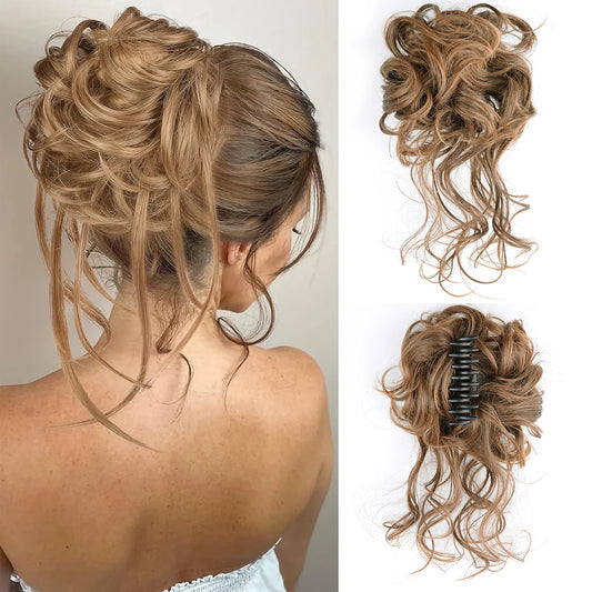 Women Messy Curly Fluffy Hair Bun Clip