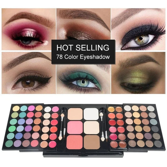 40/74/78 Colors Glitter Eyeshadow Palette Matte Waterproof Long Lasting