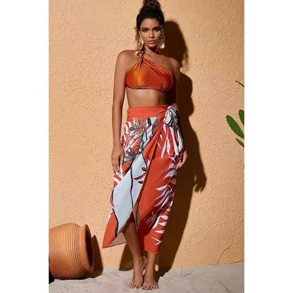 Beach Vacation Summer Swimsuit Skirt Split Swimsuit