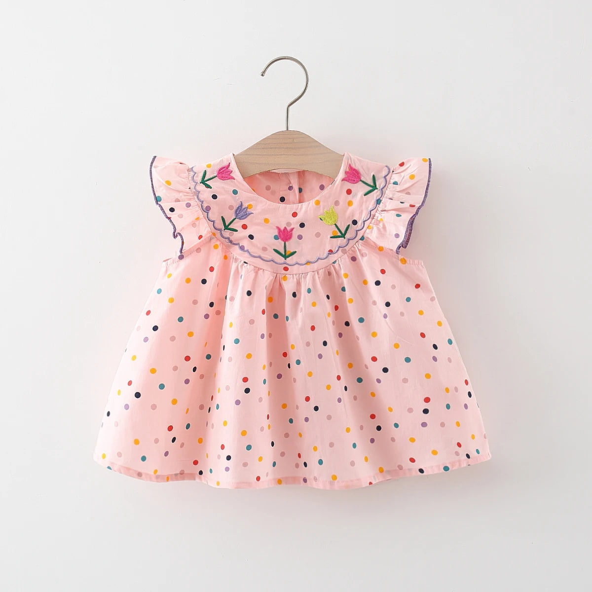 Cotton Flower Embroidery Comfortable Baby Dress