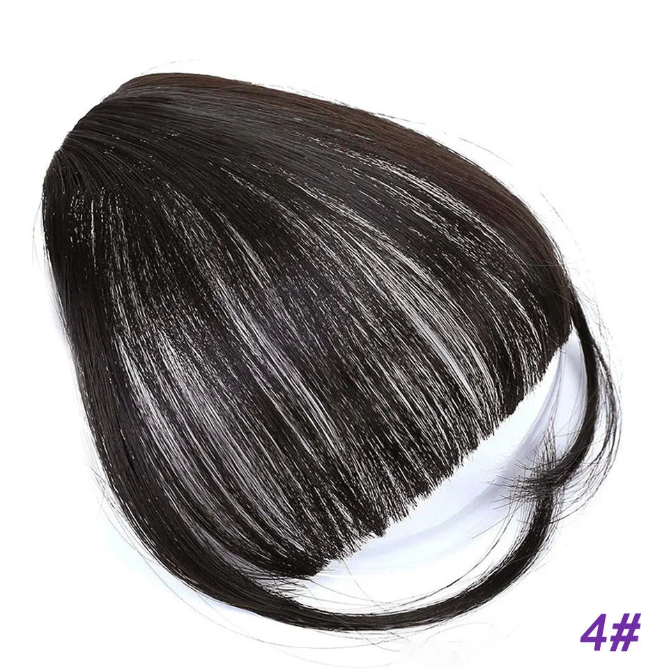 Fiber Brown Women Clip-In Full Bangs With Fringe Of Hair 6 Inch