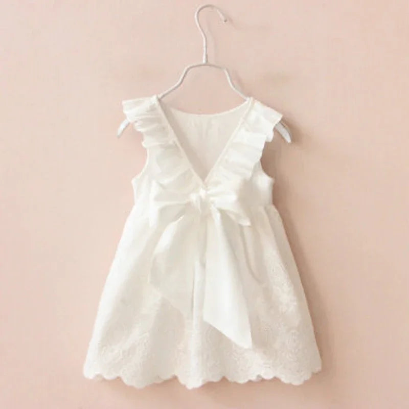 Children'S Summer Cotton Embroidered Hollow Dress