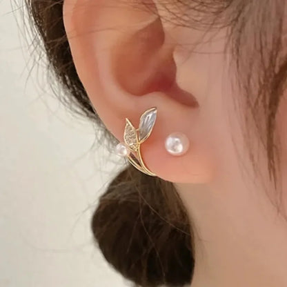 Vintage Imitate Pearl Crystal Earrings for Women