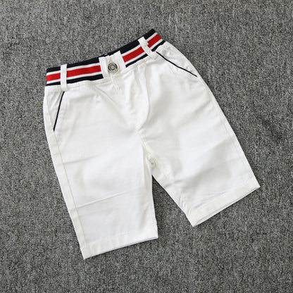 Summer Boys Clothing Set Cotton Striped Short Sleeve
