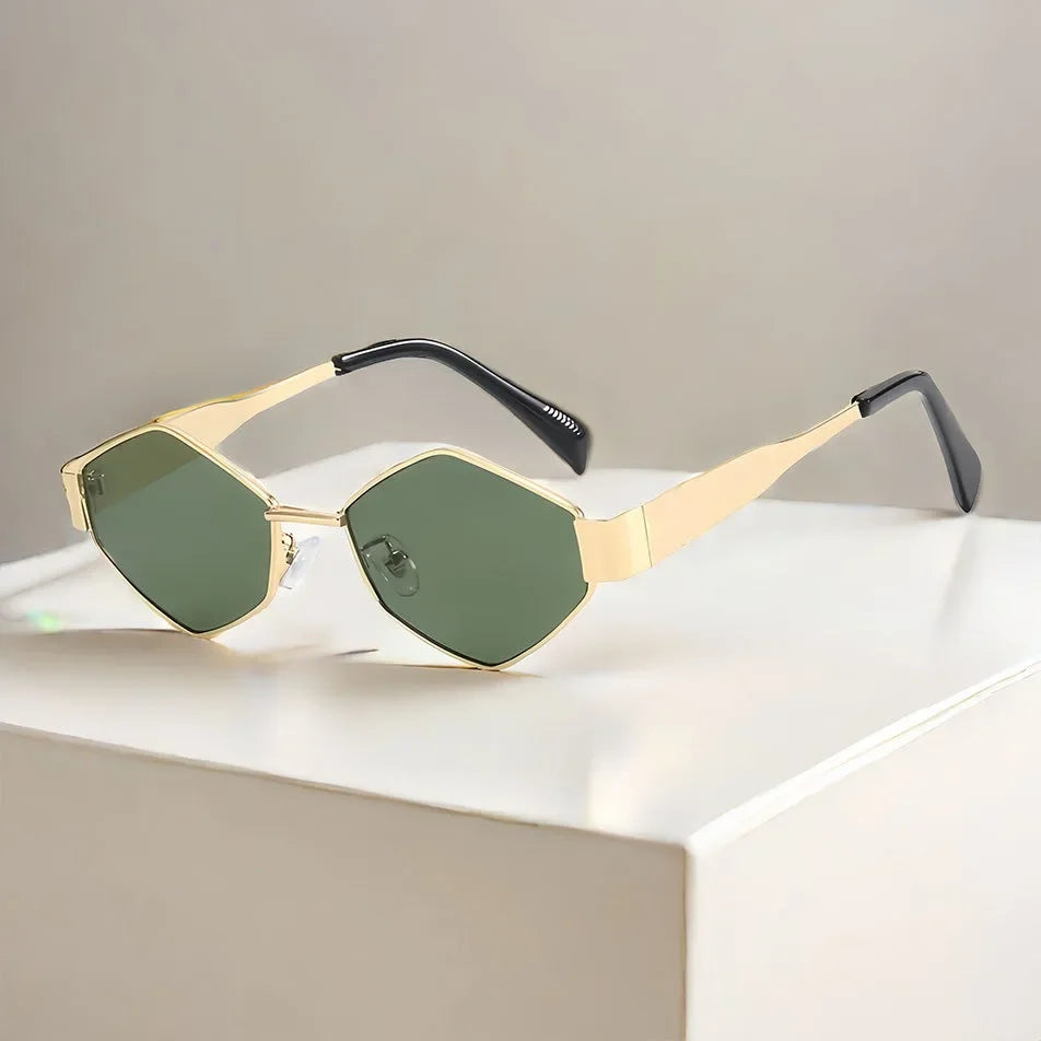 Luxury Brand Design Unique Polygon Sun Glasses