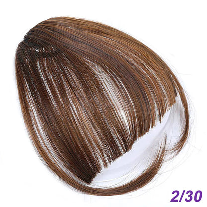 Fiber Brown Women Clip-In Full Bangs With Fringe Of Hair 6 Inch