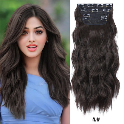 Synthetic  Hair Extensions Long Wavy 4Pcs/Set Piece 11 Clip-In Hairpieces
