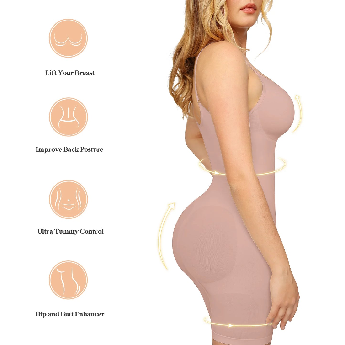 Women Bodysuit  Push Up Butt Lifter Thigh Slimmer Underwear Body Shapewear