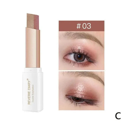 2 In 1 Double Color Gradient Velvet Eye Shadow Stick